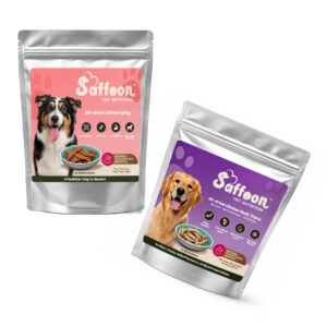 SAFFOON Perfect Air-Dried Chicken Treat (Chicken Jerky Dog Treats 70g + Chicken Neck Dog Chews 100g)